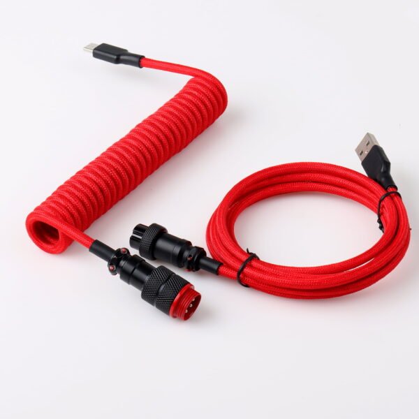 Aviator Coiled Type C Cable (Red/Black)