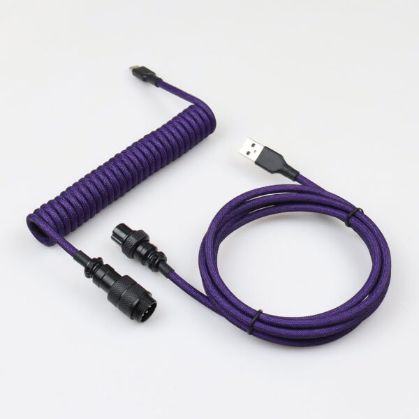 Aviator Coiled Type C Cable (Purple/Black)