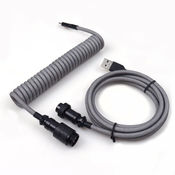 Aviator Coiled Type C Cable (Gray/Black)